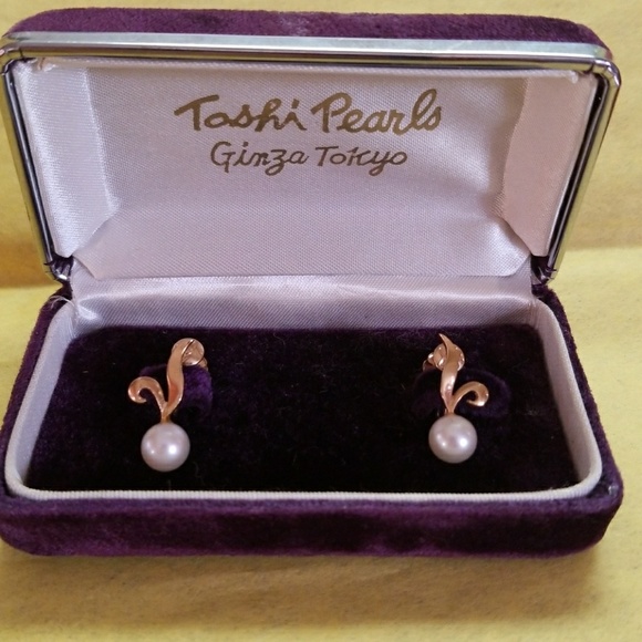 14kt Gold Pearl Screw back earrings Vintage - Picture 2 of 4